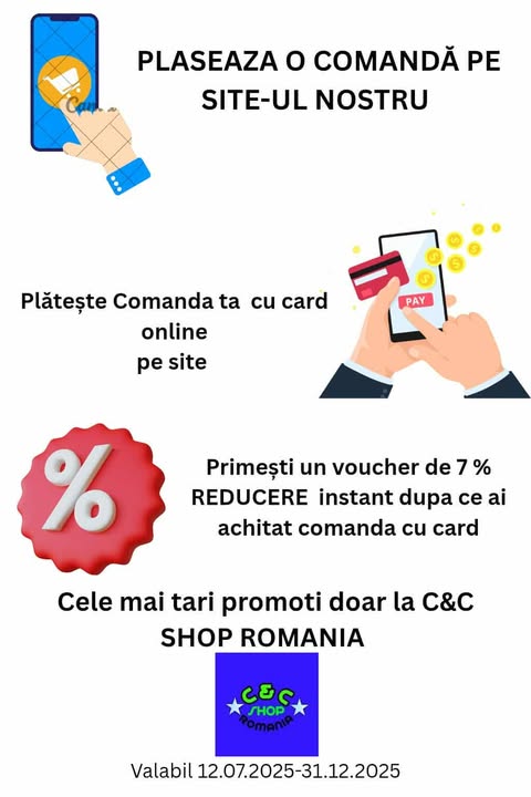Regulament Campanie Disciunt 7% Reducere la o comanda platita online cu Card