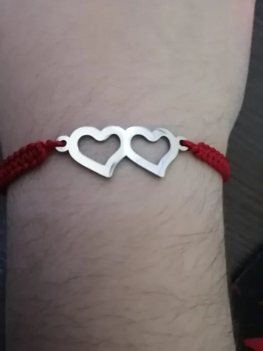 BRATARA OTEL INOXIDABIL MODEL INIMI DUBLE