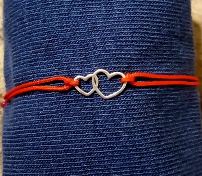 BRATARA ARGINT 925 INIMI DUBLE