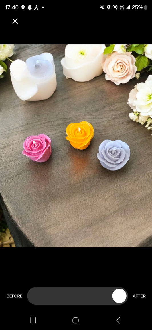 Set 3 Lumânări Parfumate Trandafiri Boboc