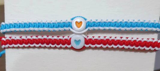 Set 2 Bratari Blue & Red