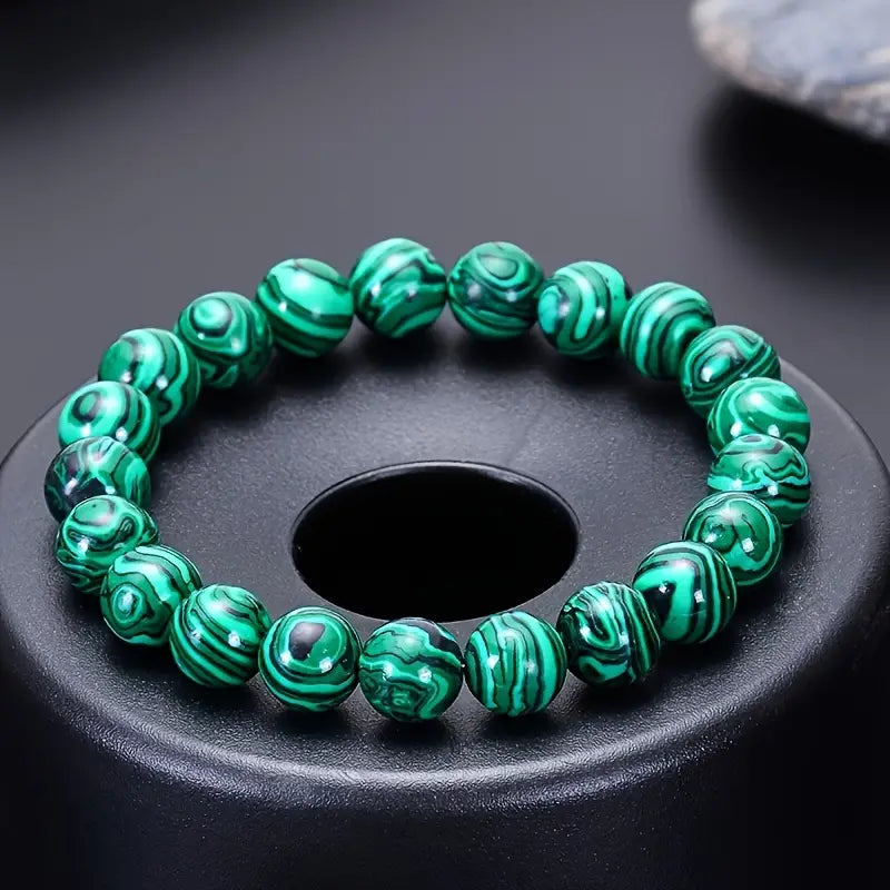 Bratara Malachit 8 Mm Pietre Vulcanice