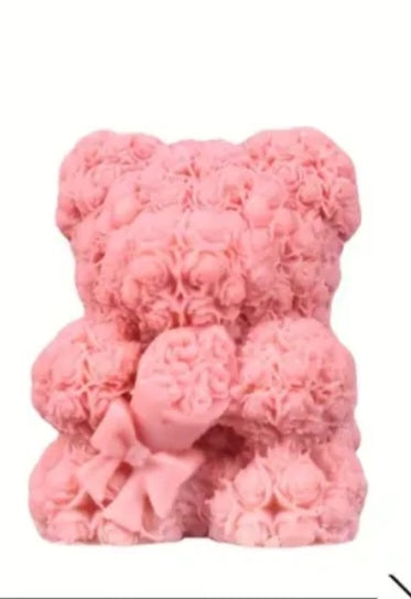 Lumanare Urs Cu Buchet de Trandafiri