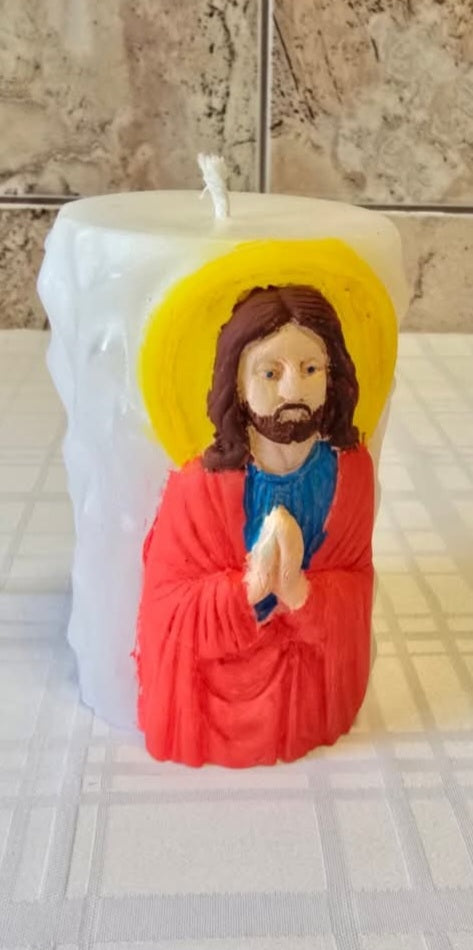 Lumanare Iisus Portret Sculptat  și pictat